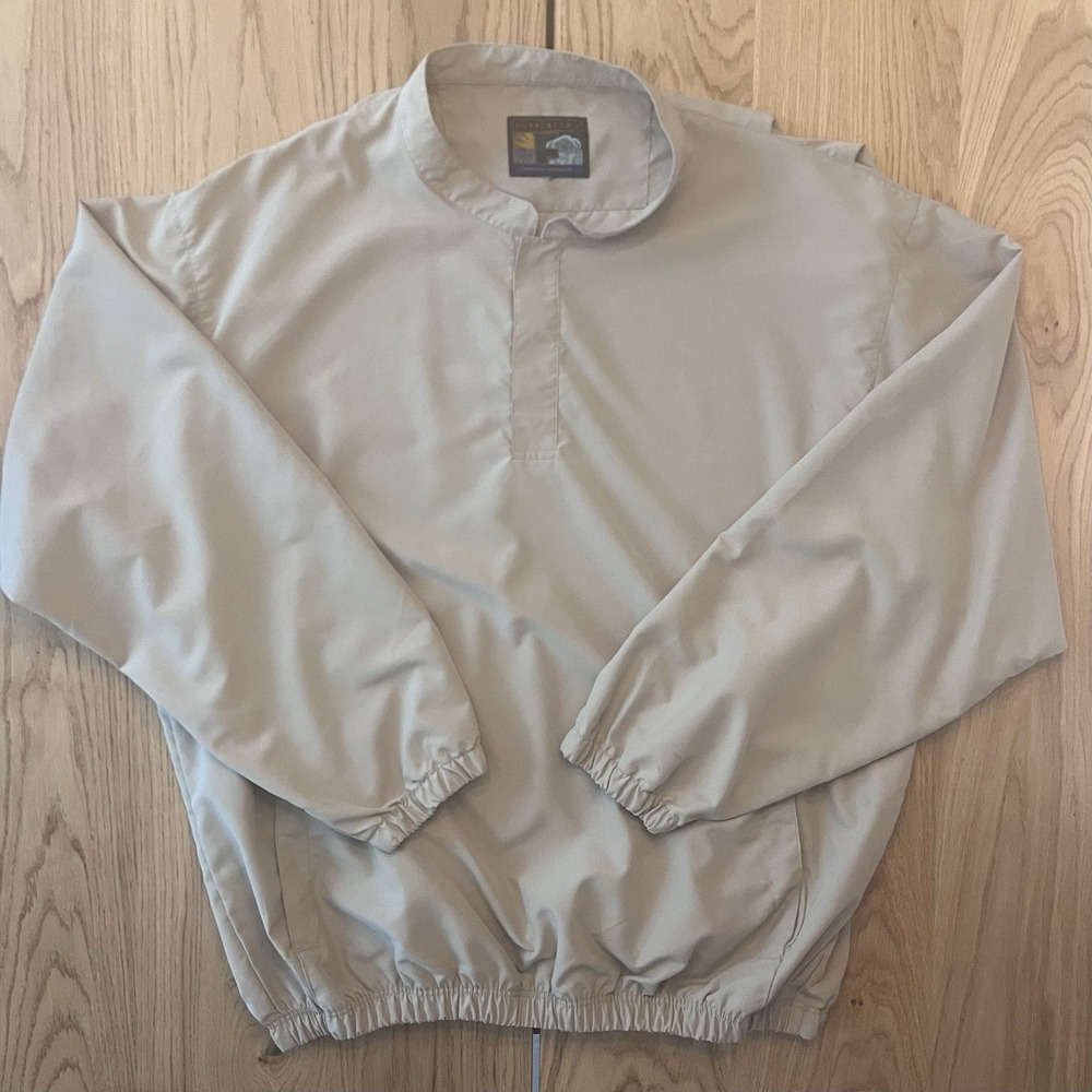 Forrester's Outerwear 1/4 Windbreaker Mens 2XL Tan Beige Quarter Pullover Golf‎